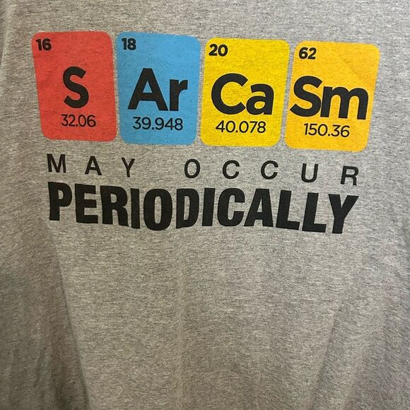 Science Humor T-shirt “Sarcasm May Occur Periodically” Graphic Tee Cotton 2XL - Picture 4 of 4